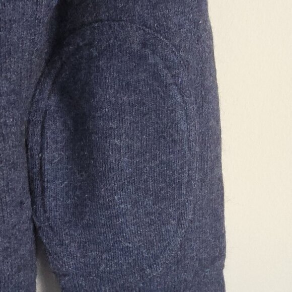 J.CREW | Wool Alpaca Crewneck Sweater Elbow Patches Navy Slim MENS Sz M - Picture 4 of 6